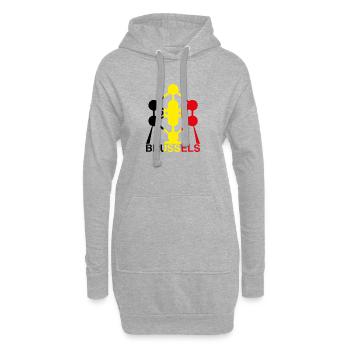 Atomium Brussels – Ikone der belgischen Flagge - Hoodie-Kleid - Grau meliert - Vorne