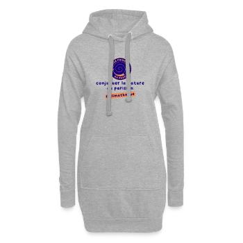 identite_visuelle_du_projet_climatheque - Sweat-shirt à capuche long Femme - gris chiné - Devant