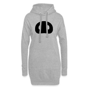 Museau de cochon - Sweat-shirt à capuche long Femme - gris chiné - Devant