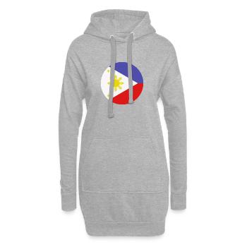 Drapeau rond philippin - Sweat-shirt à capuche long Femme - gris chiné - Devant