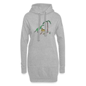 Tigre & Dino - Sweat-shirt à capuche long Femme - gris chiné - Devant