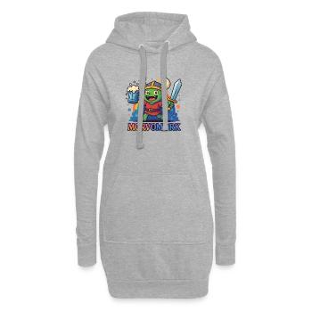 Gobelin Viking Héros amusant - Sweat-shirt à capuche long Femme - gris chiné - Devant