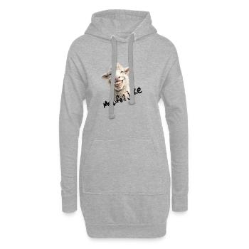 Fröhliches Lamm mit Lächeln -  my life is a joke  - Hoodie-Kleid - Grau meliert - Vorne