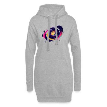 Motif de la galaxie tourbillonnante de couleurs dans l’espace extra-atmosphérique - Sweat-shirt à capuche long Femme - gris chiné - Devant