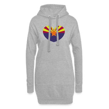 Arizona-Herzflagge - Hoodie-Kleid - Grau meliert - Vorne