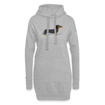 Dackel Silhouette mit Wasserzeichen Muster - Hoodie-Kleid - Grau meliert - Vorne