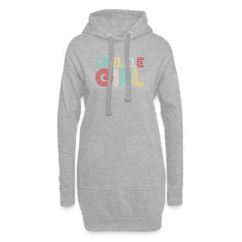 Hawaiian Ukulele Uke Retro 70s - Hoodie-Kleid - Grau meliert - Vorne