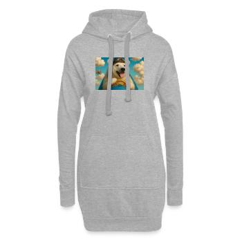 Aviator Dog begibt sich auf ein Abenteuer - Hoodie-Kleid - Grau meliert - Vorne