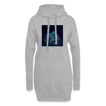 Drei leuchtende Schildkröten - Hoodie-Kleid - Grau meliert - Vorne