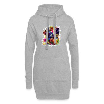 Hund Dog Kunst Graffiti - Hoodie-Kleid - Grau meliert - Vorne