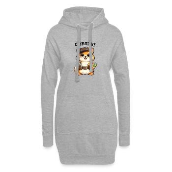 Atelier créatif Kitten Artist - Sweat-shirt à capuche long Femme - gris chiné - Devant