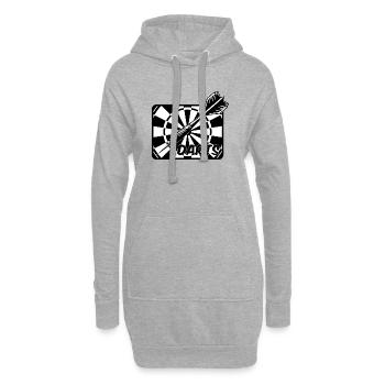 Fléchettes, fléchettes, fléchettes - Sweat-shirt à capuche long Femme - gris chiné - Devant