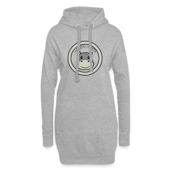 Hippo Love Nilpferd Logo Abzeichen - Hoodie-Kleid - Grau meliert - Vorne