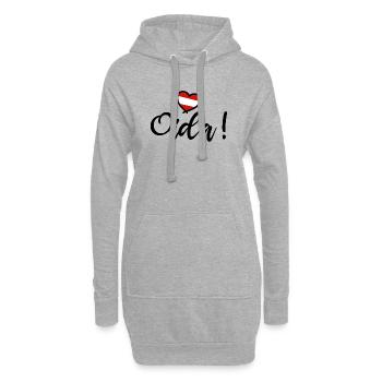 Oida! Österreich Herz I love Austria Dialekt  - Hoodie-Kleid - Grau meliert - Vorne