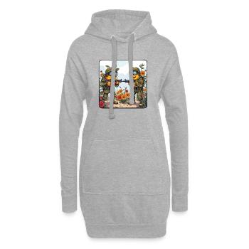 Blütenkampf Duo - Hoodie-Kleid - Grau meliert - Vorne
