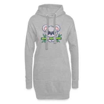 Koala sur Bambou Solaire - Sweat-shirt à capuche long Femme - gris chiné - Devant