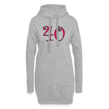 40. 40 ANS. 40e ANNIVERSAIRE. ANNIVERSAIRE 40 ANS. - Sweat-shirt à capuche long Femme - gris chiné - Devant