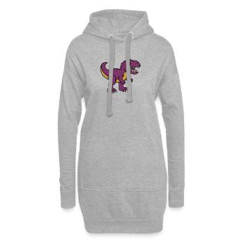 Dino - Sweat-shirt à capuche long Femme - gris chiné - Devant