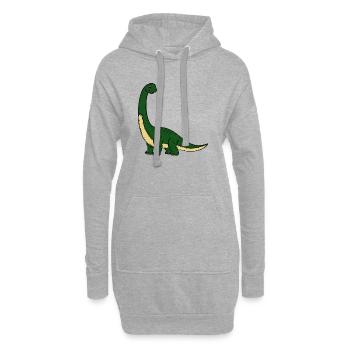 Dino - Sweat-shirt à capuche long Femme - gris chiné - Devant