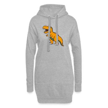 Dino - Sweat-shirt à capuche long Femme - gris chiné - Devant