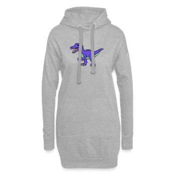 Dino - Sweat-shirt à capuche long Femme - gris chiné - Devant