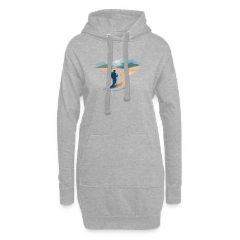 Peinture du Buen Camino de Santiago - Sweat-shirt à capuche long Femme - gris chiné - Devant