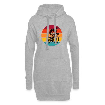 Motif vélo de route pour les vrais passionnés - Sweat-shirt à capuche long Femme - gris chiné - Devant