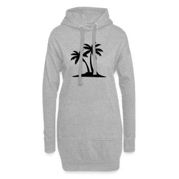 Island Palm Tree Icon - Hoodie Dress - heather grey - Front