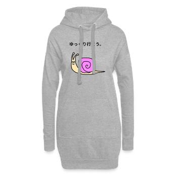 Escargot rose kawaii  - Sweat-shirt à capuche long Femme - gris chiné - Devant