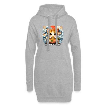 Kawaii Katze Ramen Nudeln Anime Katze - Hoodie-Kleid - Grau meliert - Vorne