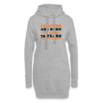 Les légendes naissent en 1948 – 78 ans d’anniversaire - Sweat-shirt à capuche long Femme - gris chiné - Devant