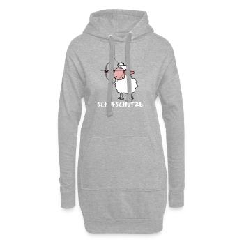 Schafschütze Schütze Sternzeichen - Hoodie-Kleid - Grau meliert - Vorne