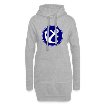Icône d’ancre - Sweat-shirt à capuche long Femme - gris chiné - Devant