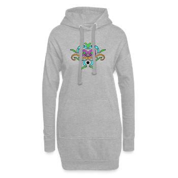 Farb-Mandala Maske - Hoodie-Kleid - Grau meliert - Vorne