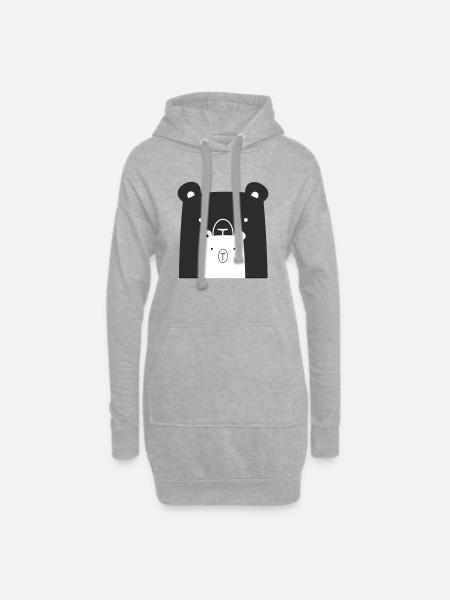 Bären Bär Eisbär Braunbär I Geschenkidee - Hoodie-Kleid - Grau meliert