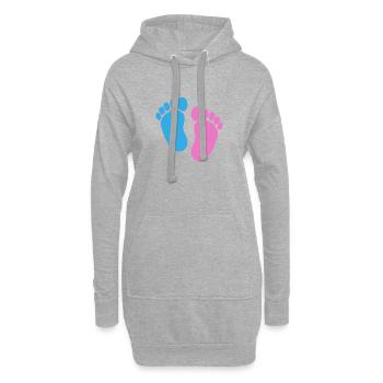 Pieds de bébé - Sweat-shirt à capuche long Femme - gris chiné - Devant