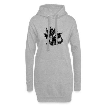 Bébé dragon - Sweat-shirt à capuche long Femme - gris chiné - Devant