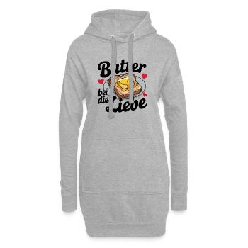 Beurre à l’Amour Petit-déjeuner Drôle - Sweat-shirt à capuche long Femme - gris chiné - Devant