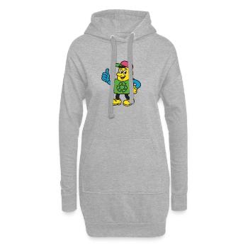 Recycle Hero Maskottchen-Tee - Hoodie-Kleid - Grau meliert - Vorne