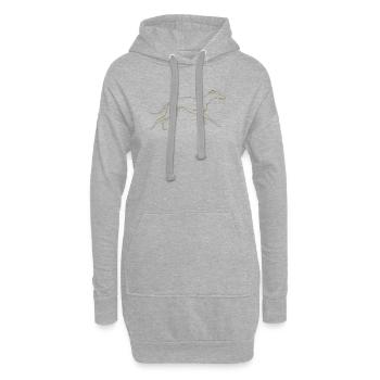 Silhouette minimaliste de lévriers - Sweat-shirt à capuche long Femme - gris chiné - Devant