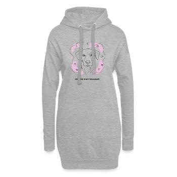 Hund Soulmate Line Art - Hoodie-Kleid - Grau meliert - Vorne