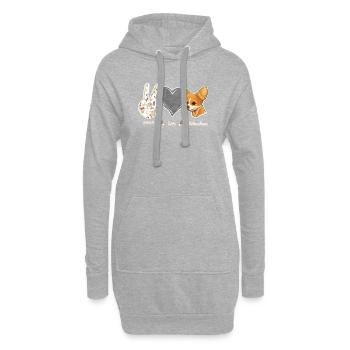 Chihuahua Chihuahueño Paix Amour - Sweat-shirt à capuche long Femme - gris chiné - Devant