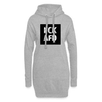 Lettrage grossier sur black fck afd - Sweat-shirt à capuche long Femme - gris chiné - Devant