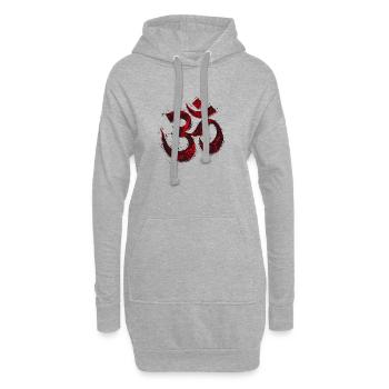 Om Symbol Spirituell Yoga Vintage Rot - Hoodie-Kleid - Grau meliert - Vorne