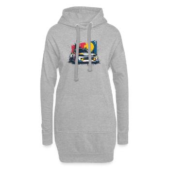 Retro Turbo 16 Rennwagen - Hoodie-Kleid - Grau meliert - Vorne