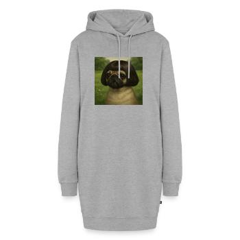 Chien au carréHairstyle à la campagne - Sweat-shirt à capuche long Femme - gris chiné - Devant