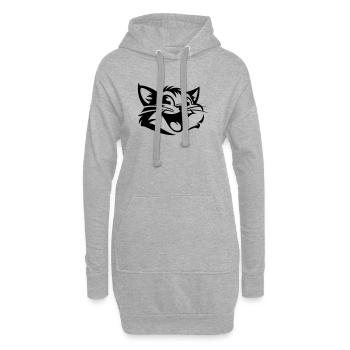 Chat Rieur | Funny Cats T-Shirt - Sweat-shirt à capuche long Femme - gris chiné - Devant