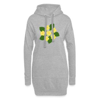 Februar Geburtstag Blüte Primeln Geburtstagsblume - Hoodie-Kleid - Grau meliert - Vorne