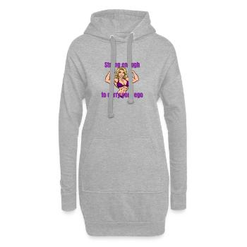 Starke Muskeln, Ego Trägerin - Hoodie-Kleid - Grau meliert - Vorne