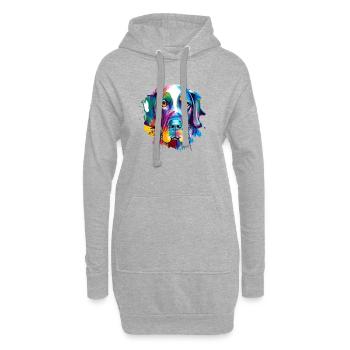 Deutscher Kurzhaar-Pointer GSP Farbenfrohe Hundekunst - Hoodie-Kleid - Grau meliert - Vorne